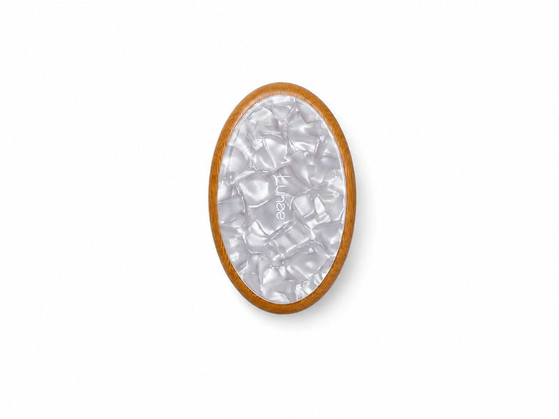 Bamboo Scalp Massage & Oiling Brush in Icy Pearl